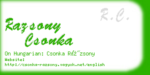 razsony csonka business card